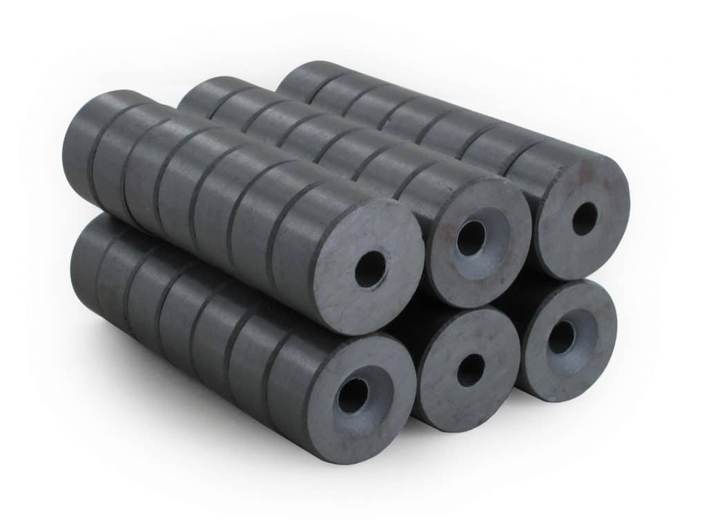 Strontium Ferrite Countersunk Disc Block
